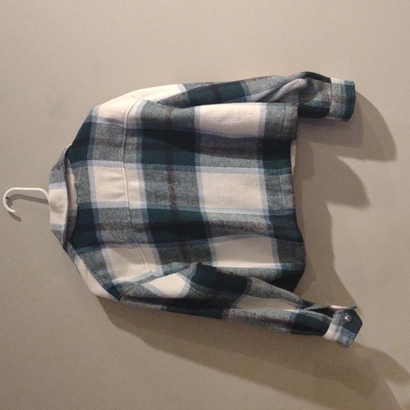For The Republic Women's Small Green and White‎ Plaid Crop Utility Jacket - Picture 5 of 6